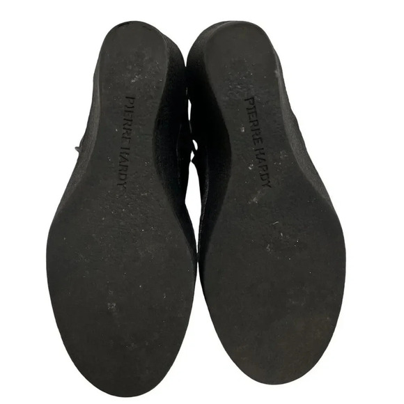 Pierre Hardy Leather Platform Wedge Boots Size 36 Black Ankle Booties Chunky 6US - Picture 6 of 9